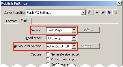 ���. 4. �������� ���� �������� ���������� flash-������ � ��������� Flash MX 2004.